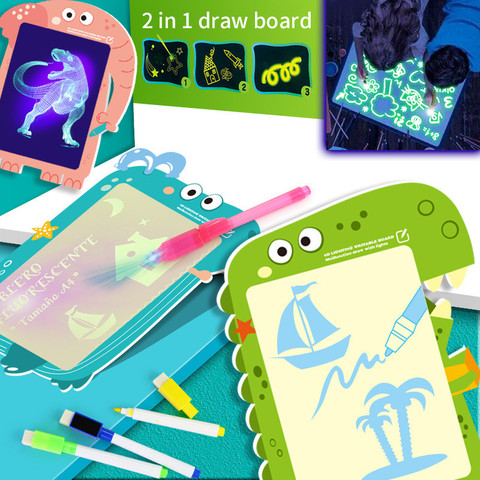 1PC 2 in 1 LED Luminous Drawing Board Graffiti Doodle Drawing Tablet Educational Toy Magic Draw Light-Fun Fluorescent Pen - Price history & | AliExpress Seller - carefe Store | Alitools.io