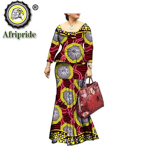 2022 african dresses for women AFRIPRIDE bazin riche ankara print dashiki pure cotton dress  wax batik private custom  S1825074 ► Photo 1/6