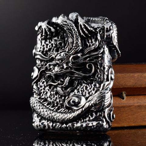 ZORRO Flint Lighters Gasoline Lighter Kerosene All Metal Heavy Armor Relief Dragon Lighter Super Cool Smoker Gadgets For Man ► Photo 1/6