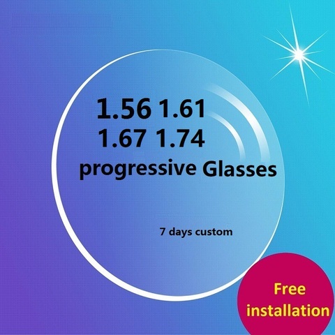 1.56 1.61 1.67 1.74 progressive glasses lenses for eyes Aspherical prescription optical myopia reading glasses 7-10 days custom ► Photo 1/6