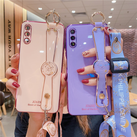 Shoulder Strap Electroplated Wrist Strap Holder Case for Xiaomi Redmi 9 Note 9 9S 8 7 Pro Mi 10 Lite Pro Note 10 9 9T 8 Lite A3 ► Photo 1/6