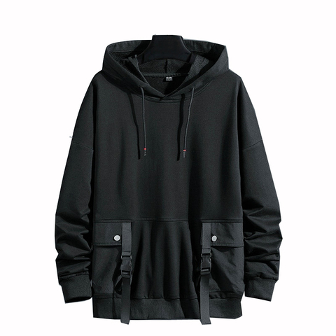 Pullover Hoodies Men/Women Casual Hooded Black Ribbons 2022 Autumn Streetwear Sweatshirts Hip Hop Harajuku Male Tops ► Photo 1/6