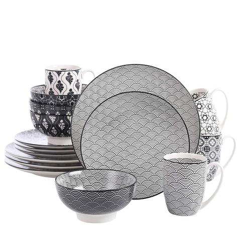 Vancasso Haruka 16-Pieces Porcelain Hand Painted Japanese Style Dinnerware Set with 4*Dinner Plate,Dessert Plate,Bowl,Mug Set ► Photo 1/6