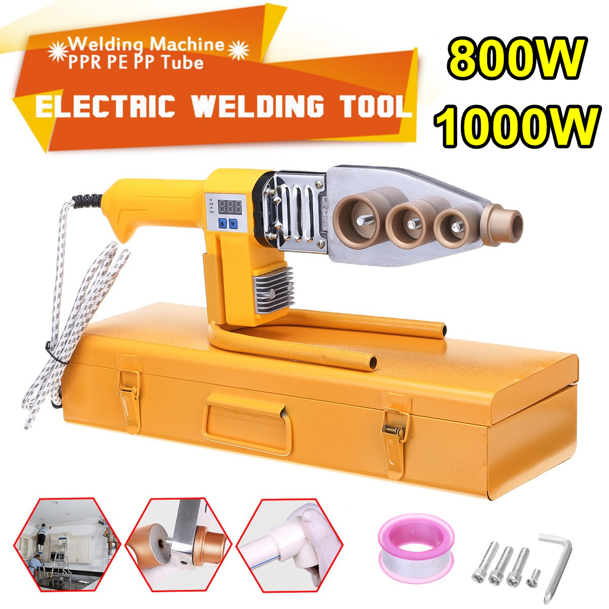 Electric Pipe Welding Machine Heating  Heads For PPR PB PE Plastic Tub 