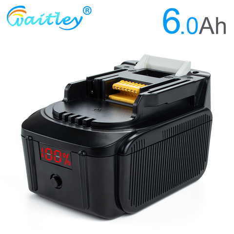 Waitley 14.4V 6.0Ah Rechargeable Li-ion Battery For Makita 14V Power Tools 6000mAh Batteries BL1460 BL1430 1415 194066-1 ► Photo 1/6