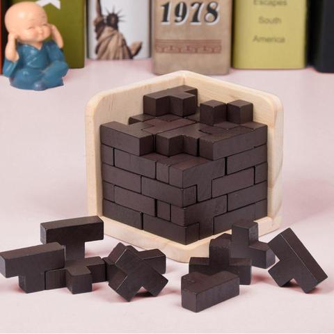 3D Wooden Puzzles IQ Toy 54T Russia Ming Luban Cubes Educational Toys For Children Kids Adults IQ Brain Teaser Burr IQ Toys ► Photo 1/6