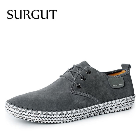 SURGUT Brand Minimalist Design 100% Genuine Suede Leather Mens Leisure Flat Brand Spring Formal Casual Dress Flat Oxford Shoes ► Photo 1/6