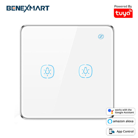 Tuya Zigbee Light Relay with Aluminum Frame Glass Touch Switch Alexa Echo Google Home Assistant Control EU 1 2 3 Gangs ► Photo 1/6