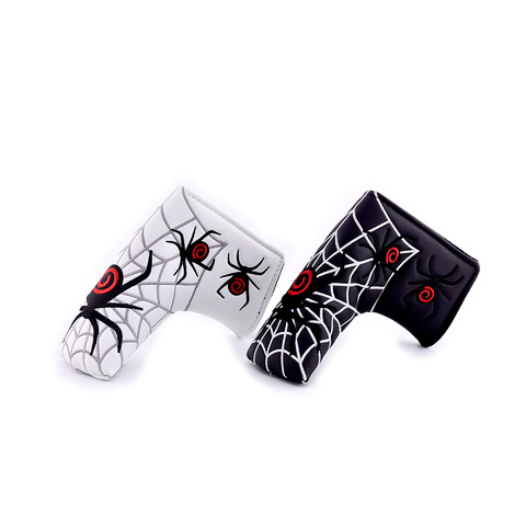 Spider Embroidery Golf Putter Head Cover Blade Putt Cover White Synthetic Leather ► Photo 1/5