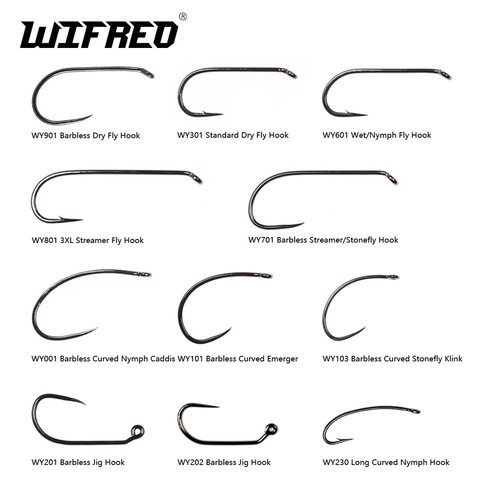 Wifreo 100pcs/Pack Barbless Fly Tying Hooks Nymph Dry Streamer Wet Caddis Fly  Hooks Trout Fly Tying Material Fly Fishing Hooks - Price history & Review, AliExpress Seller - Wifreo store