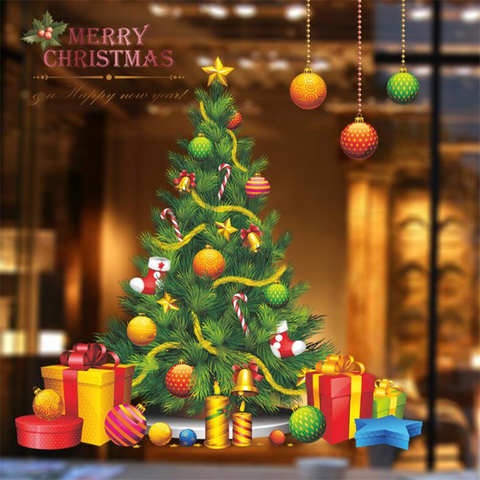 2022 Merry Christmas  wall stickers  supermarket  window glass decoration wall decal Christmas decorations ► Photo 1/6