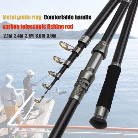 2.1m 2.4m 2.7m 3.0m 3.6m Super strong telescopic fishing rod High Carbon carp Spinning Rod  Lure Weight 40-100g sea pole ► Photo 1/6