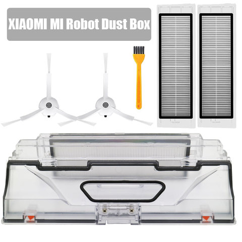 MI Robot Vacuum Cleaner Parts Dust Bin Box with HEPA Filter side brush Replacements for xiaomi robotic Sweeper mi robot ► Photo 1/6