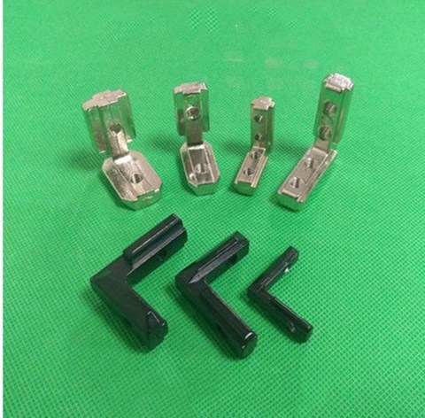 10pcs/lot 2022 Black L Shape Inner Corner Joint Bracket with Screw and Wrench for 2022 3030 4040 Aluminum Extrusion Profile ► Photo 1/6