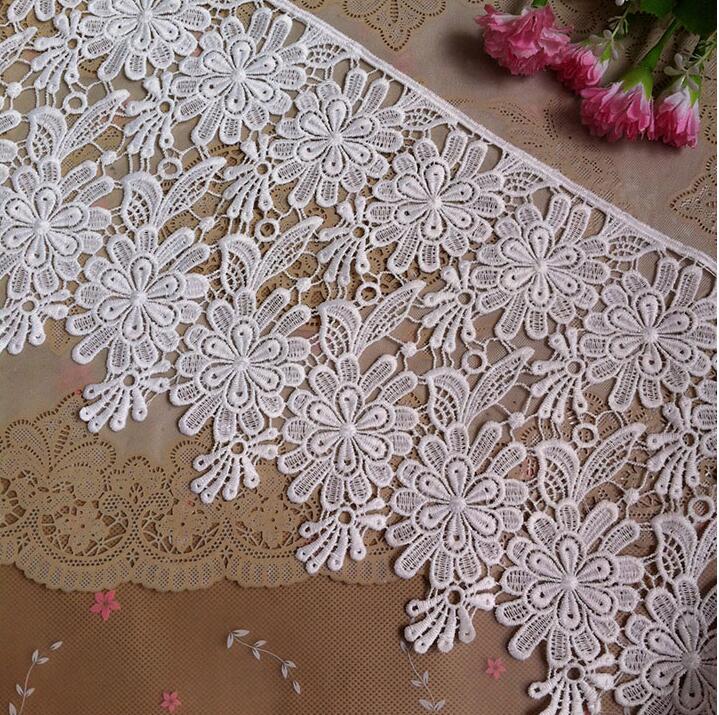 1 Meter Hot 19cm Width Classical Ivory Venice Lace Embroidered Milk Silk Lace Trim New Design Elegent Lace Fabric - Price history & Review AliExpress Seller - Fancy4U | Alitools.io