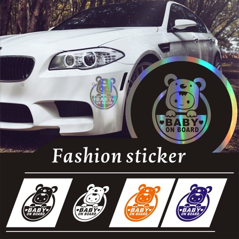 15*13cm Car Sticker 3D Baby On Board Car Stickers and Decal Vinyl Sticker Reflective Car Decal Wholesale Car Styling Accessories ► Photo 1/6