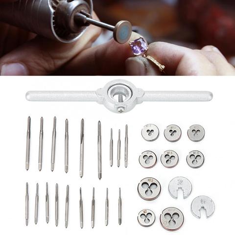 31pcs/set Metal Jewelry Screw Tap & Die Set External Thread Cutting Tapping Hand Tool Kit Jewelry Making Tool for Jeweler ► Photo 1/6