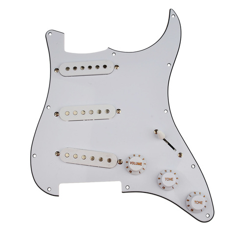 White Electric Guitar Accessories Circuit Board 3 Single Coil Loaded Prewired Pickguard SSS Plain for Strat Stratocaster Parts ► Photo 1/4