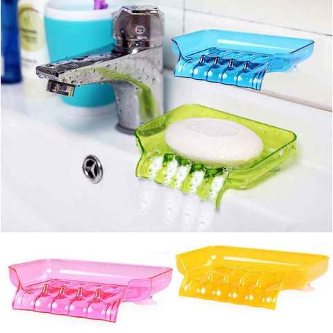 Colorful Flexible Waterfall Soap Holder Tray Drain Holder Bathroom Shower Soap Dish Tray Storage Four Color For Choose ► Photo 1/6