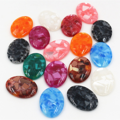 New Fashion 10pcs 18x25mm Mix Colors Artificial shells Flat Back Resin Flower Cabochons Cameo  G6-42 ► Photo 1/2