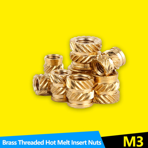 Heat Set Insert Nuts Female Thread Brass Knurled Inserts Nut Embed Parts Pressed Fit into Holes for 3D Printing M3 100Pcs ► Photo 1/6