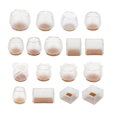 10pcs Rectangle square Round silicone chair leg caps Non-slip Table Foot dust Cover Socks Floor Protector pads ► Photo 1/6