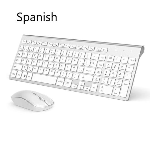 Wireless keyboard And Mouse  Spanish Set 2.4 Ghz stable connection For office home travel presentation wireless mouse keyboard ► Photo 1/5