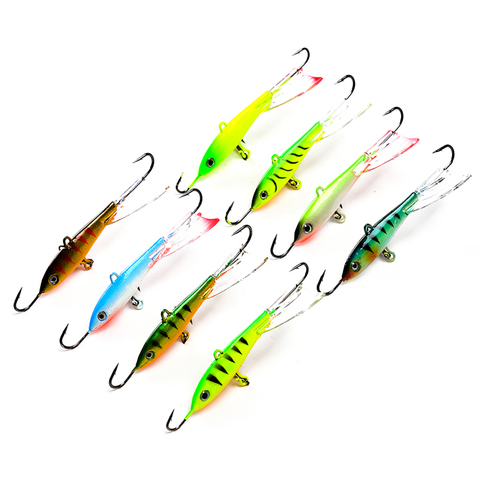 FTK 1PC 15g/78mm Ice Fishing Lures Winter Fishing Baits Lead Jigging Bait Hard Lure Balancer With Treble Hooks For Fish ► Photo 1/6