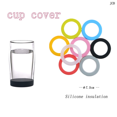 JCD 7.5cm Silicone non-slip anti-scald glass cover space insulation cup anti-scratch wear cup bottom pad protective sleeve ► Photo 1/6