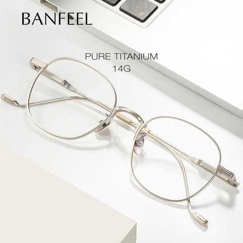 Pure Titanium Square Prescription Eyeglasses Frame Men Korean Brand Design Optical Frames Women Round Fashion Myopia Eyewear ► Photo 1/6