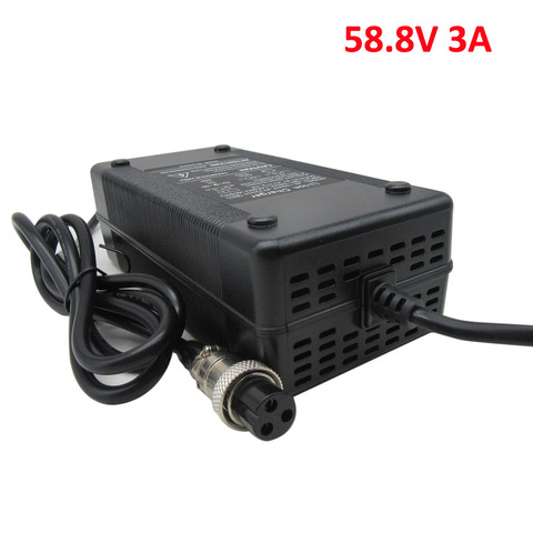 58.8V3A charger 58.8v 3A electric bike lithium battery charger for 48V 52V 14S li ion battery pack GX16 Connector ► Photo 1/5