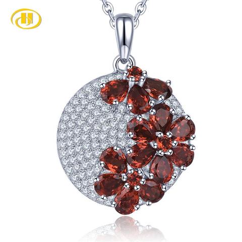 Natural Garnet Silver Pendants for Women 2.85 Carats Genuie Garnet Romantic Style Women Anniversary Gifts Top Quality Jewelry ► Photo 1/6