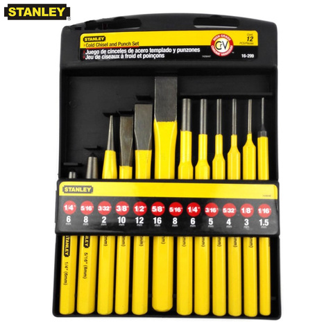 Stanley Workshop Tools Steel Punches Grinder Chisel Set Hole Cetre Punching for Pins Metal Stone Chisels Punktak Locksmith Kit ► Photo 1/6