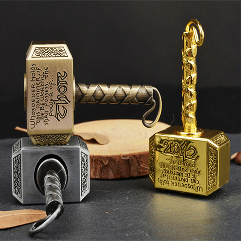 1pcs Thors Battle Hammer Fidget Hand Spinner Made By Metal, The Mighty Mjolnir Keychain Toy - Antique Brass ► Photo 1/5