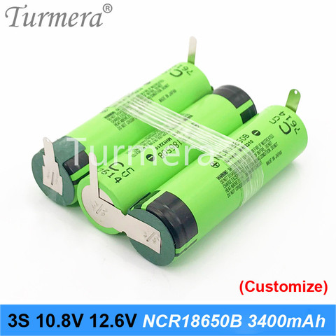 12V 18650 Battery 3400mAh 6800mAh ncr18650b 12.6v 16.8v 21v battery for screwdriver shurik shura battery Pack 3s 4s 5s Soldering ► Photo 1/6