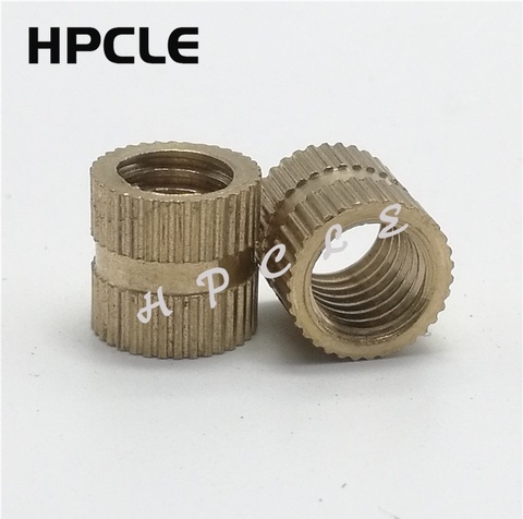20pcs/50pcs/100pcs m1.4 M2 M2.5 M3 M4 M5 M6 M8 Braas insert nut Injection Molding Brass Double Pass Knurled Thread Inserts Nuts ► Photo 1/3