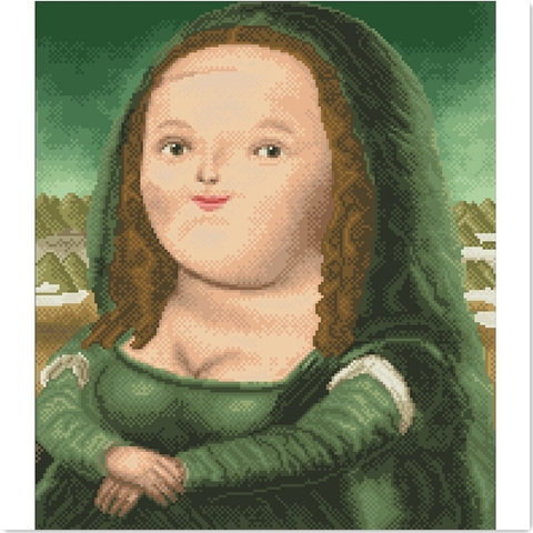 Funny Mona Lisa Smile cross stitch kit 18ct 14ct 11ct count cotton thread embroidery DIY handmade needlework set home decor ► Photo 1/2