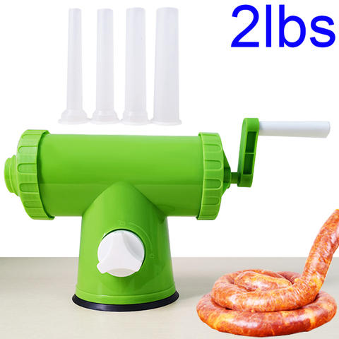 Manual Sausage Stuffer 2lbs Sausage Maker Plastic Meat Filler Sausage Filling Tool Stuffer Funnel Tubes ► Photo 1/6