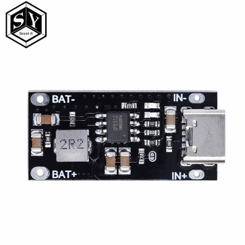 Type C USB Input High Current 3A Polymer Ternary Lithium Battery Quick Fast Charging Board IP2312 CC/CV Mode 5V To 4.2V ► Photo 1/6