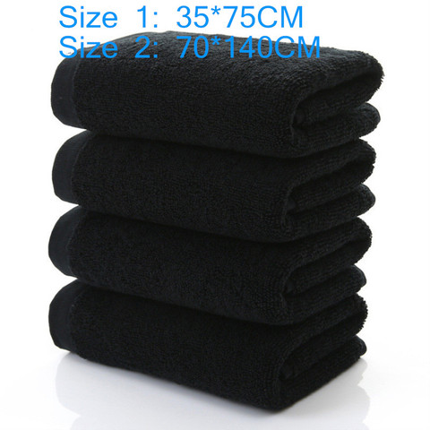 100% cottonnon-fading black towel jacquard soft bamboo fiber towel thickened absorbent black towel for home hotel beauty salon ► Photo 1/6