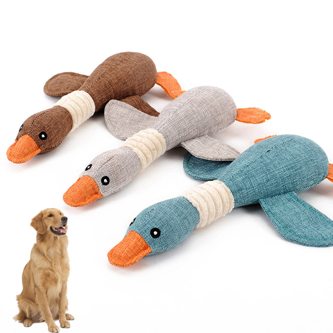 Cute Goose shape Dog Toys Puppy Cat Plush Pet Interactive Toy For Small Or large Dog Bite Resistant Chew Squeaker Puzzle Toys ► Photo 1/6