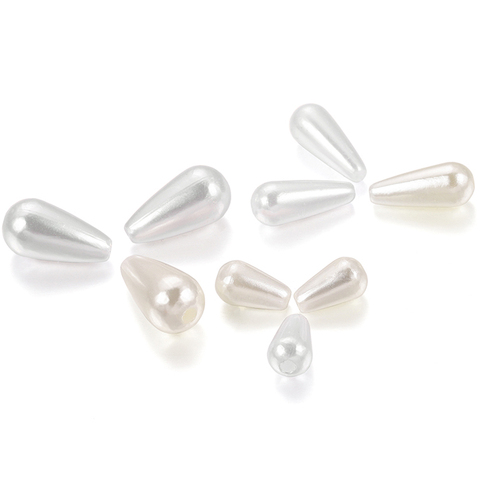 100pcs/lot Waterdrop Teardrop Pearls Round Plastic ABS Imitation Pearl For DIY Earring Pendant Jewelry Findings Making Supplies ► Photo 1/6