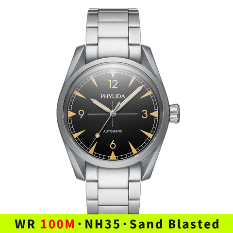 100M Waterproof NH35 Men's Automatic Watch Luxury Sport Mechanical Wristwatch Full Sand Blasted Black Dial Rail master Homage ► Photo 1/6