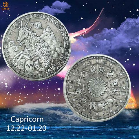 2022 Astrology Constellation Souvenir Saturn Capricorn Bronze Token Challenge Coin Collection Value ► Photo 1/6