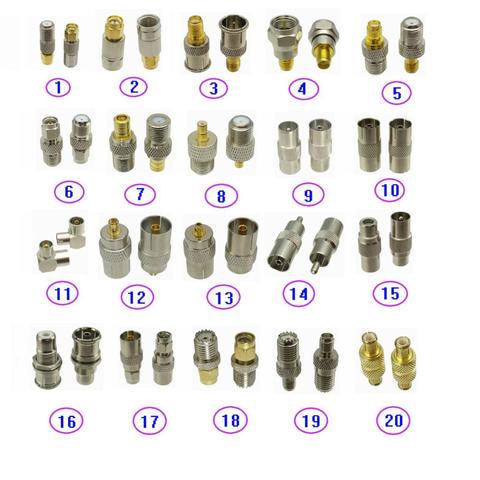 Adapter Connector IEC PAL DVB-T / F TV / MiniUHF / MCX to SMA / SMB / IEC / MCX / MMCX / RCA TV Male & Female Jack RF Coaxial ► Photo 1/1