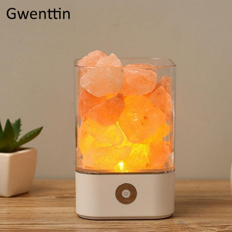 Crystal Natural Himalayan Salt Lamp USB Led Multicolor Night Light Table Lava Lamps for Bedroom Bedside Bed Fixtures Home Decor ► Photo 1/6