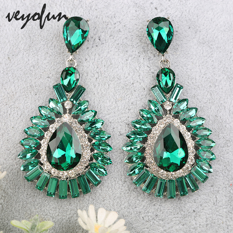 Veyofun Classic Crystal Drop Earrings Hyperbole Bridal Dangle Earrings Fashion Jewelry for Women Gift New ► Photo 1/6