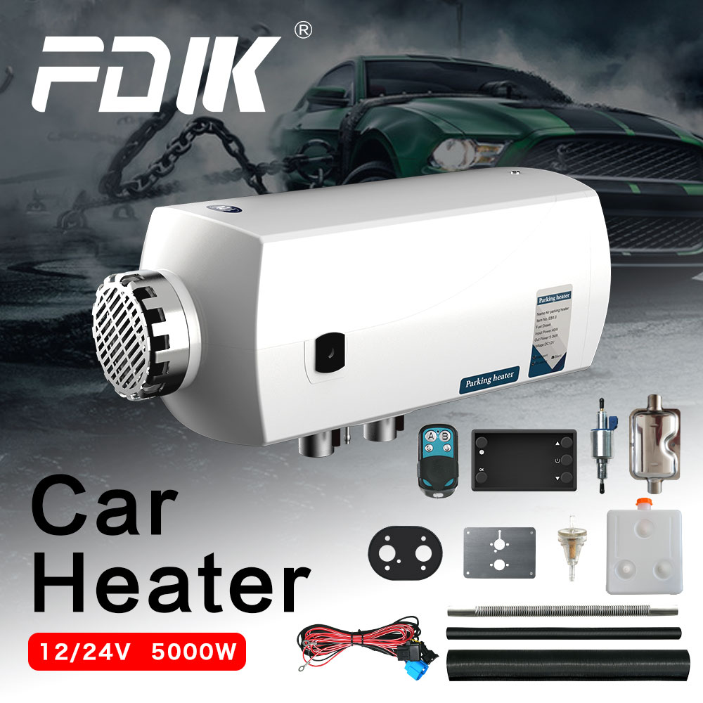 FDIK 12V 24V Air Heater 5KW Parking Heater Aluminum Shell LCD for
