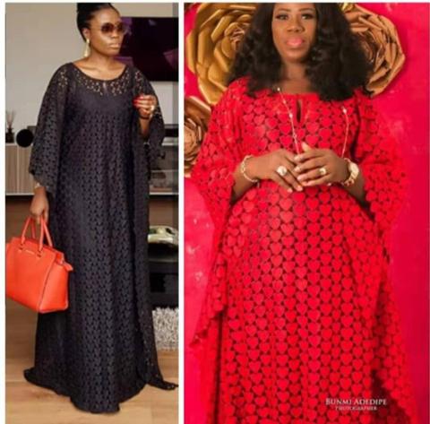 Super size bust 140 cm New style African women's Dashiki Water-soluble lace loose long dress + Inside the skirt two  piece ► Photo 1/6