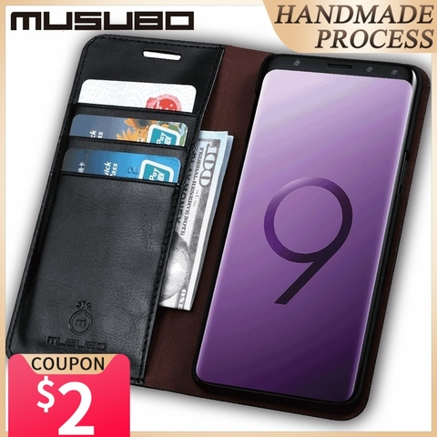 Musubo Luxury Genuine Leather Case For Samsung Galaxy Note 9 Fundas Phone Coque Capa for SAMSUNG GALAXY S9+ S8 Flip Cases Wallet ► Photo 1/6